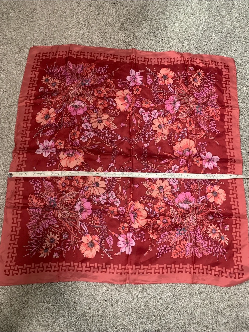 Vintage Printed Paisley Floral Silk-Feel Scarf Set